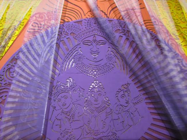 Kolkata club prepares to surprise visitors with their pandal decorated on rubber stamp theme Kolkata club prepares to surprise visitors with their pandal decorated on rubber stamp theme