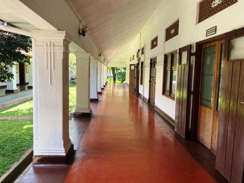 A glimpse of the verandah of the  Sri Lanka Broadcasting Corporation where several images reflecting the glorious historical past of the station could be seen