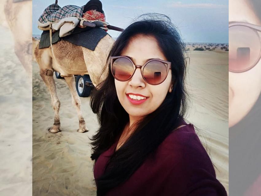 Supriya Aggarwal cherishing a sunset at Thar Desert