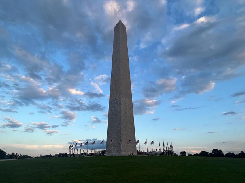 Image: The Washington Memorial is in the heart of the National Mall. 