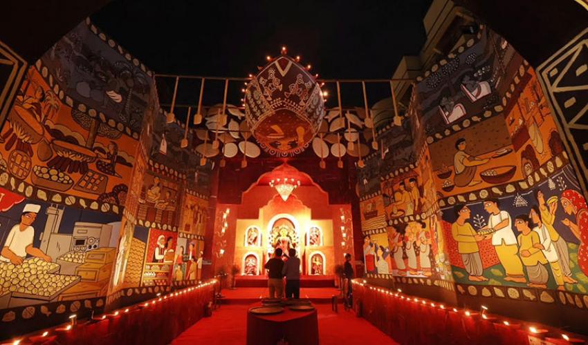 Bengali sweets take centre stage in the theme of this year’s Wellington Square Durga Puja. Photo: Avishek Mitra