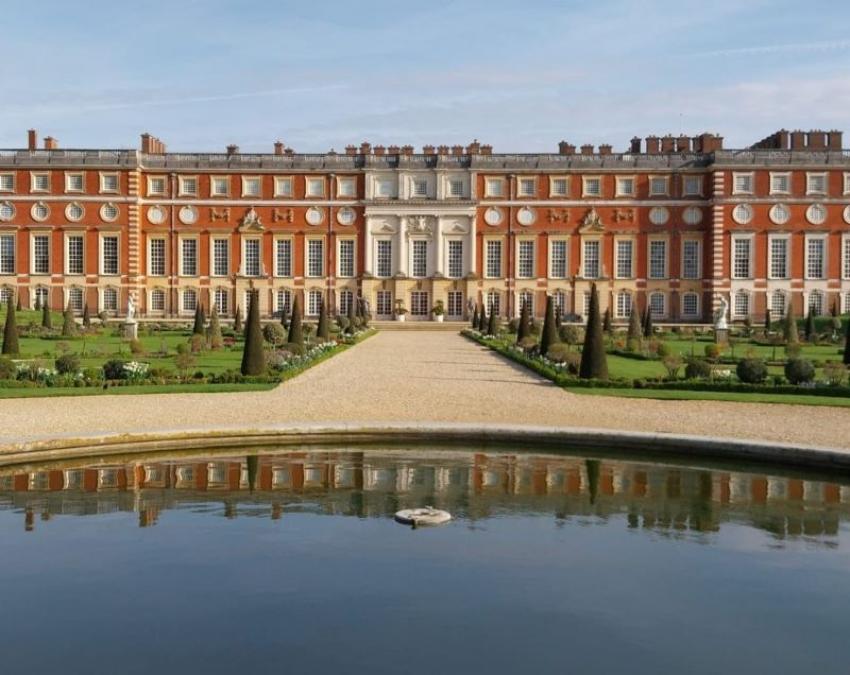 Hampton Court Palace in London brings Queen Charlotte’s royal court to life on screen. Photo: Historic Royal Palaces FB