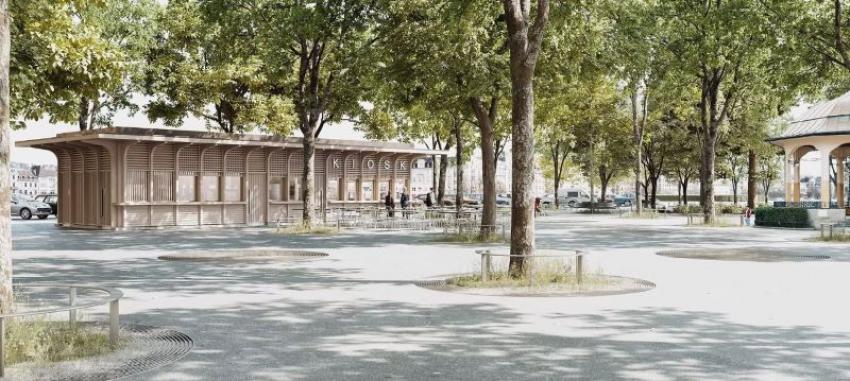People usually stop at the kiosk for a quick snack, a hearty lunch, or a relaxing drink with a view of the lake. Photo: Arnold Kiosk. 