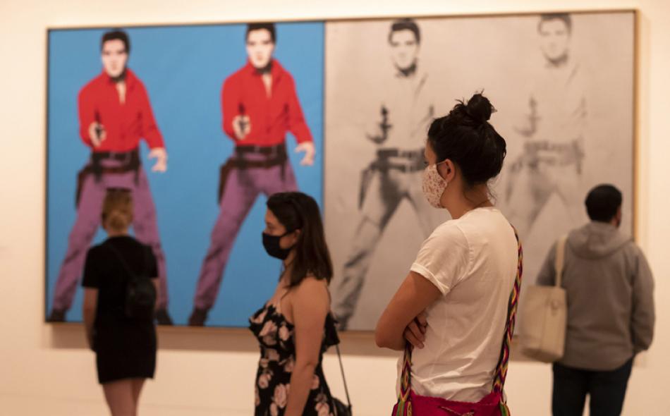 Images of the Day: Visitors view artwork at an exh ...
