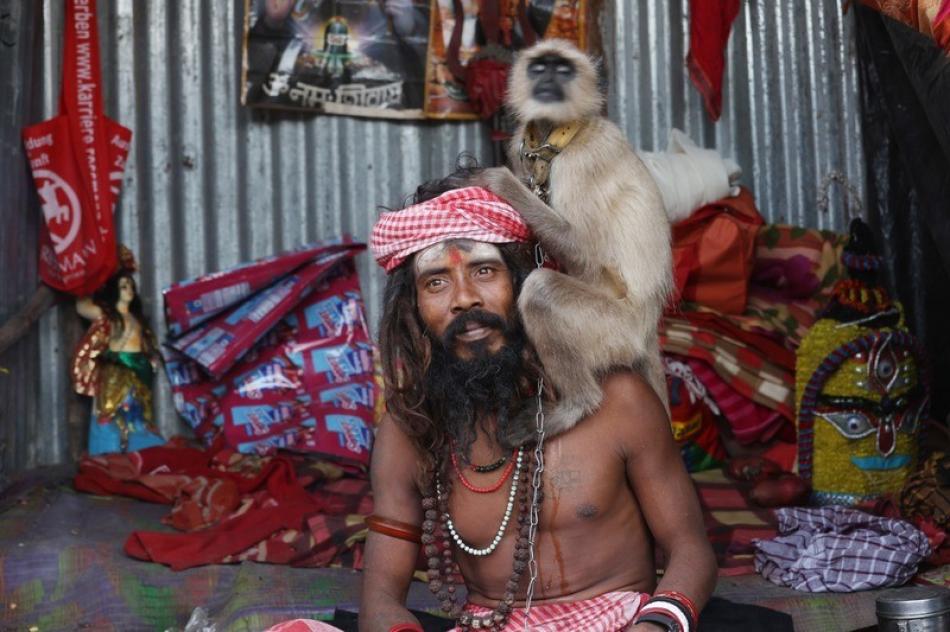 In Images: Sadhu prepares for Makar Sankranti pilgrimage in Kolkata