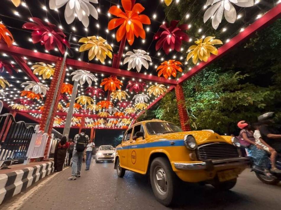 In Images: Kolkata decks up in festive splendour ahead of Durga Puja