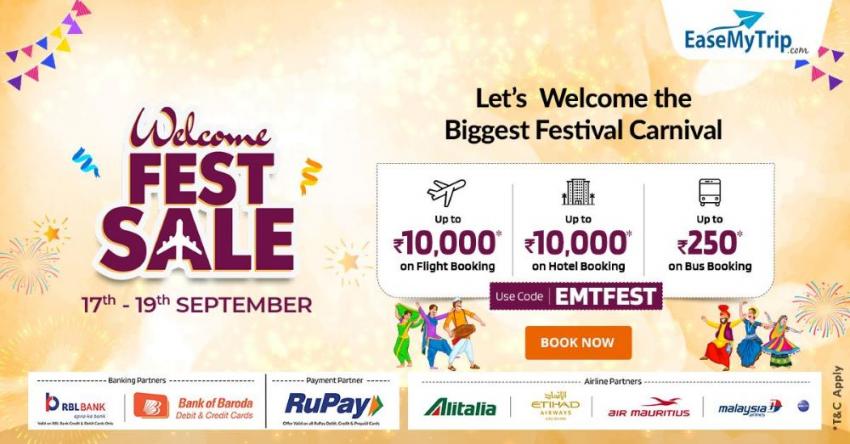 EaseMyTrip brings ‘Welcome Festive Sale’ EaseMyTrip brings ‘Welcome Festive Sale’