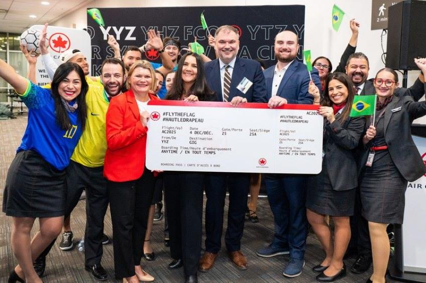 A ceremony at Toronto Pearson International Airport celebrated the launch of the route. Photo: Air Canada.