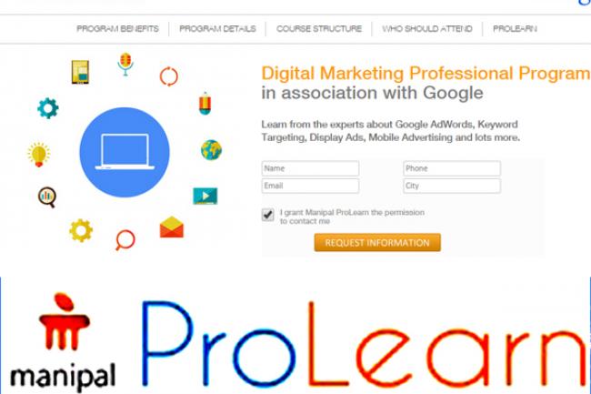 Manipal ProLearn  offers Certification Program in Digital Marketing