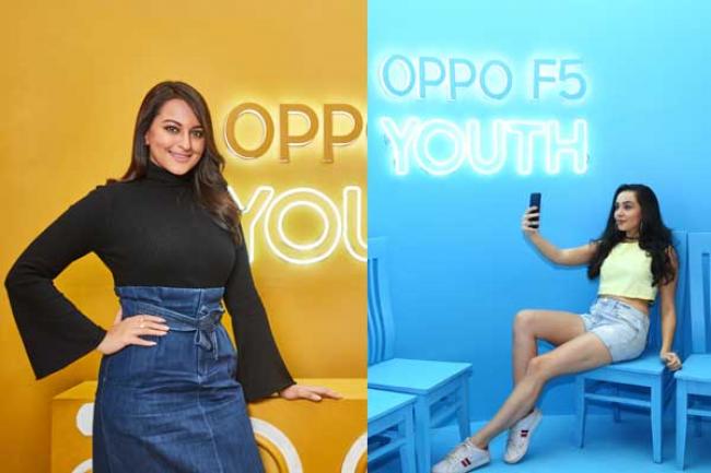 Bollywood actor Sonakshi Sinha unveils OPPO F5 Youth camera phone Bollywood actor Sonakshi Sinha unveils OPPO F5 Youth camera phone