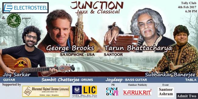 Pdt Tarun Bhattacharya teams up with George Brooks for JUNCTION- Jazz & Classical concert in Kolkata Pdt Tarun Bhattacharya teams up with George Brooks for JUNCTION- Jazz & Classical concert in Kolkata