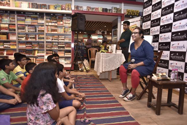 Kids today will find it easy to relate to alternative fairy tales, says Rashmi Bose at a storytelling session in Starmark book store Kids today will find it easy to relate to alternative fairy tales, says Rashmi Bose at a storytelling session in Starmark book store
