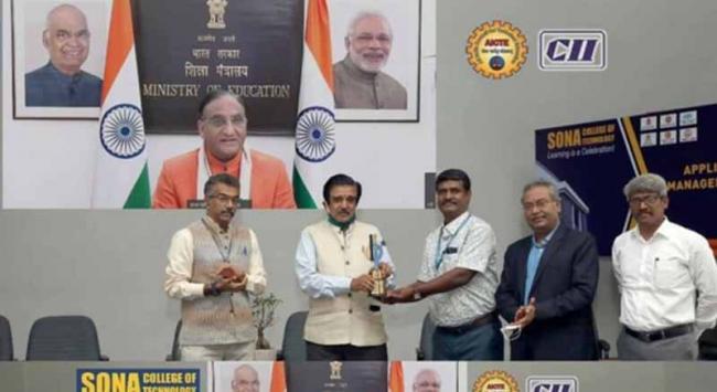 Sona College of Technology bags two AICTE-CII awards for best industry linked institute