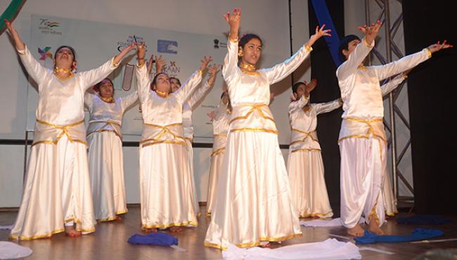 Members of Prayas Foundation, which works for specially-abled children, performing at the Muskaan Litfest for Young Authors in Delhi