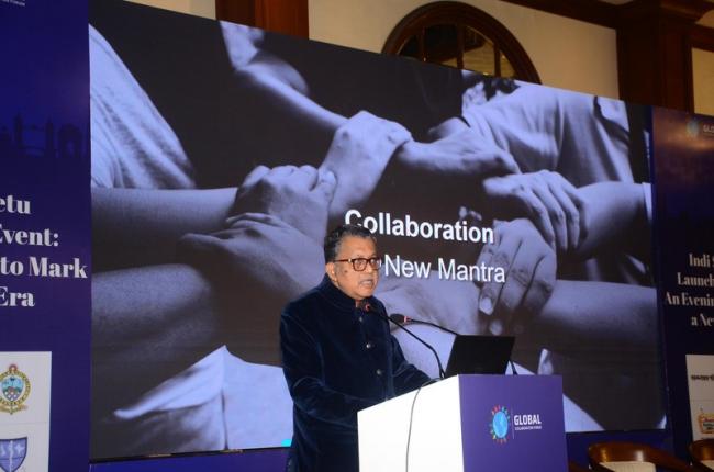 Dr. Amit Ghose walked the audience through the framework of IndiSetu 2025. Photo: Avishek Mitra/IBNS