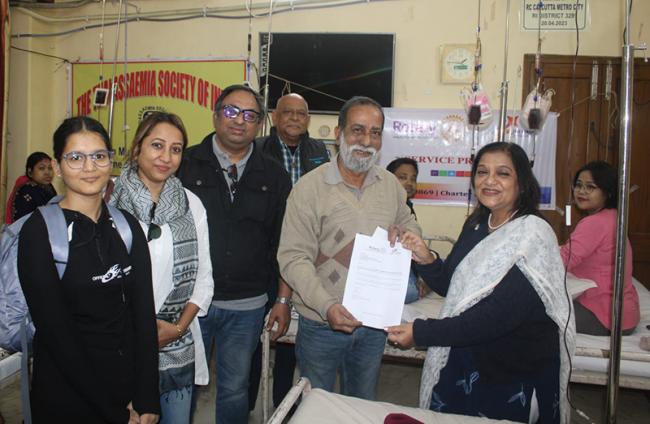 Rotary Club of Calcutta Metro City to support patients at the Thalassaemia Society of India Rotary Club of Calcutta Metro City to support patients at the Thalassaemia Society of India