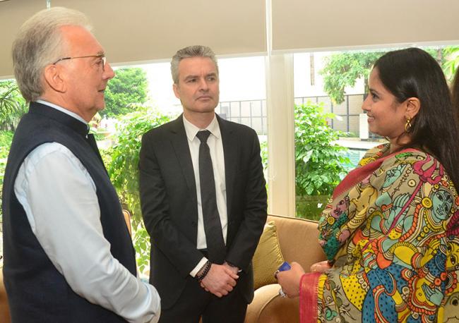 Priyanshi Patel, with March Boudin and Mathieu Bejot. Photo: PKF