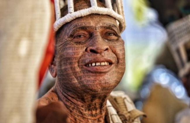 From temple exclusion to ‘Ram’ inscribed on their bodies- a member of the Ramnami Samaj. Photo: Avishek Mitra/IBNS