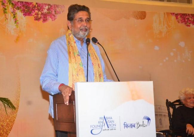 Ambuja Neotia Group chairman Harshvardhan Neotia speaking at the event.