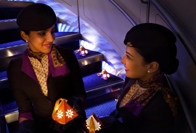 Etihad Airways celebrates Diwali in sky