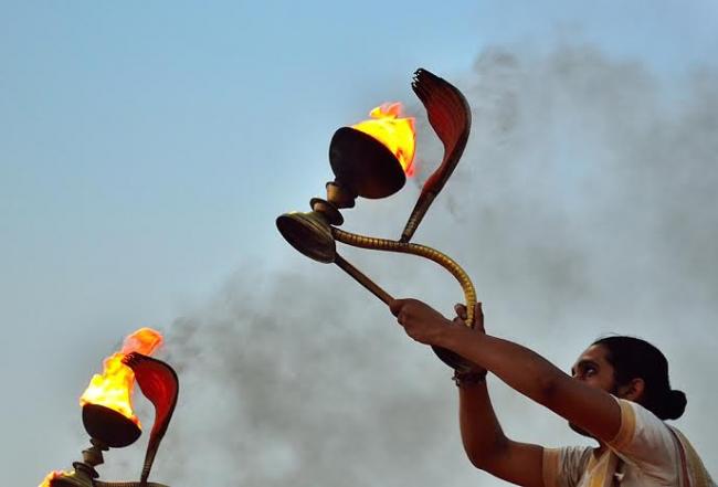 The aura of Ganga Aarti at Varanasi