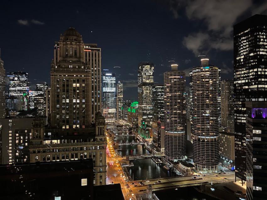 The expansive view of Chicago from one of the suites of Pendry Chicago.